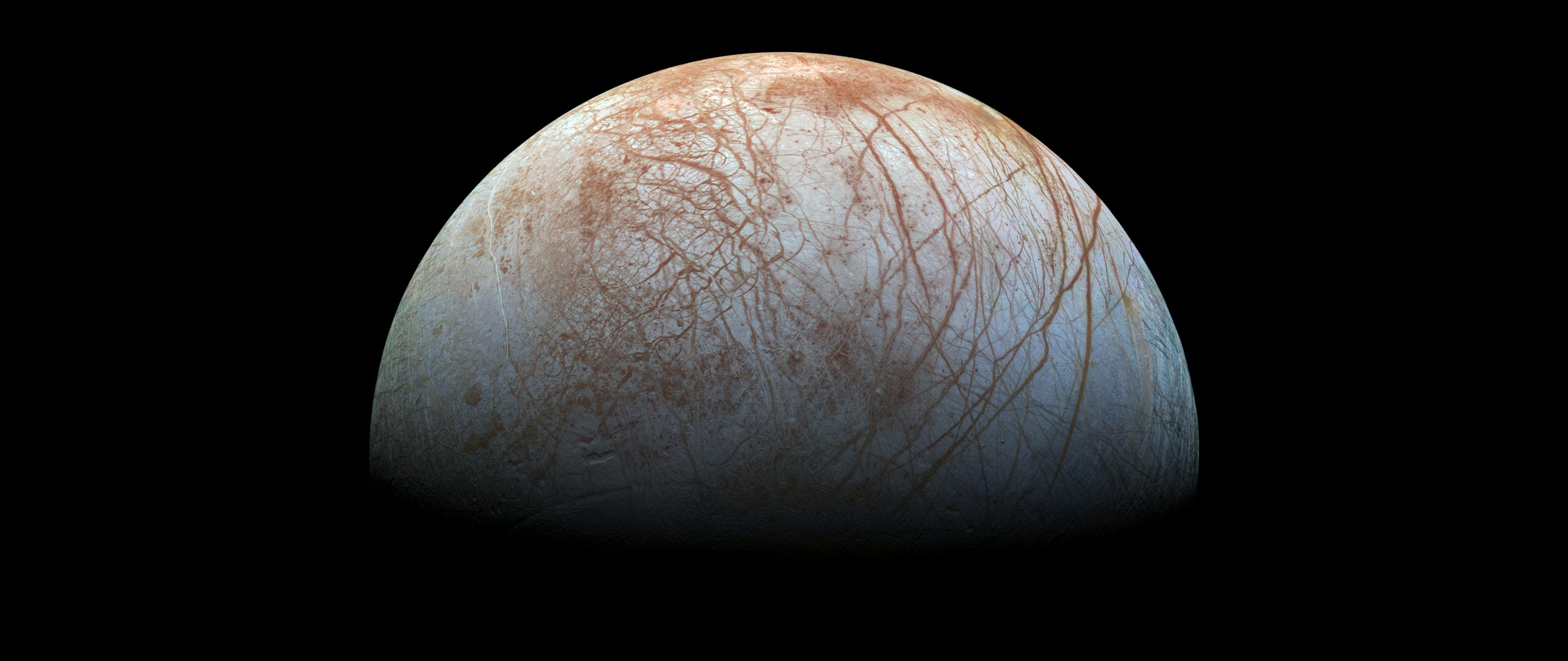 Europa's Stunning Surface — Ultrawide 1080p