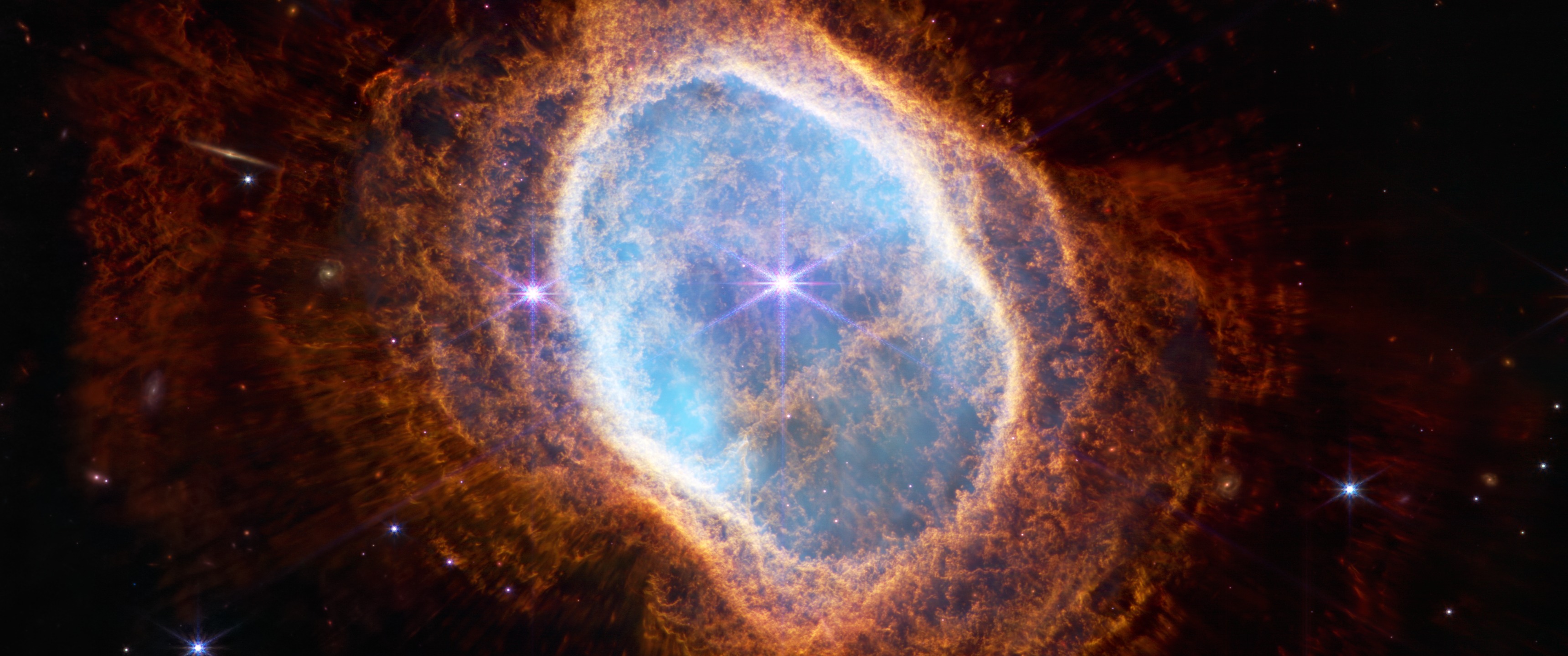 Southern Ring Nebula, NGC 3132 — Ultrawide 1440p