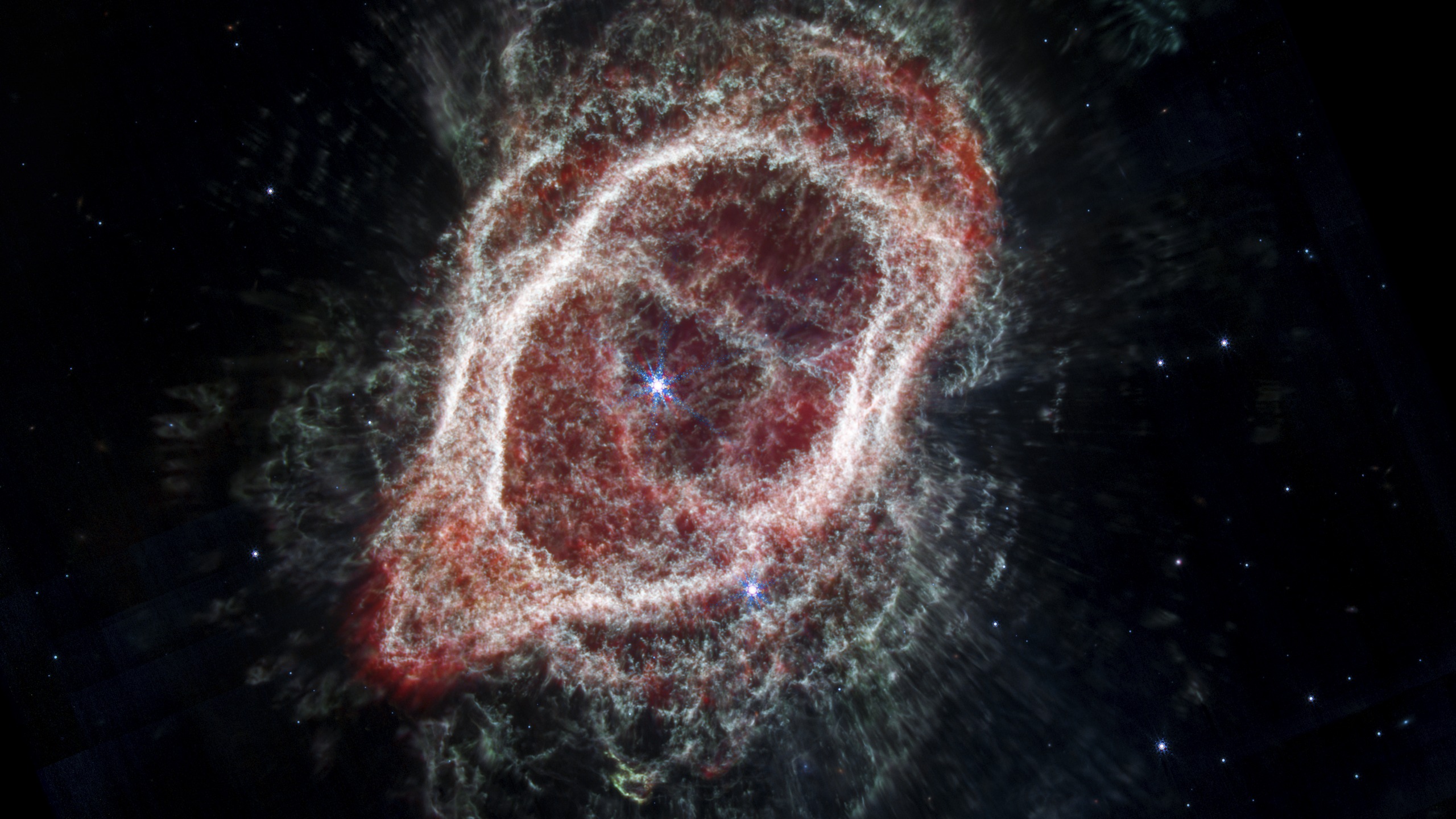 Southern Ring Nebula, Scattered Outflow