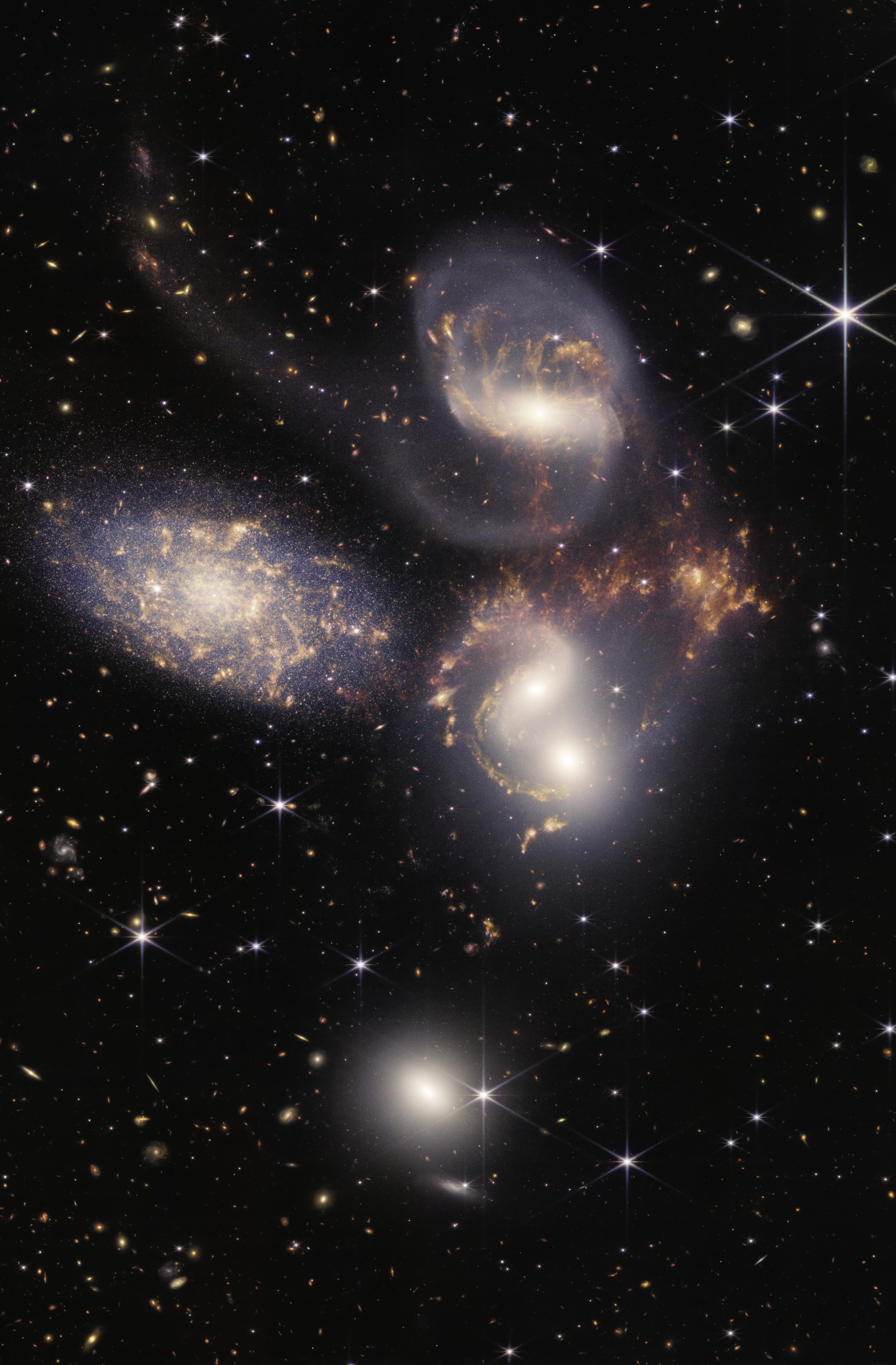 Stephan's Quintet, HCG 92, NIRCam and MIRI Composite — iPad Mini