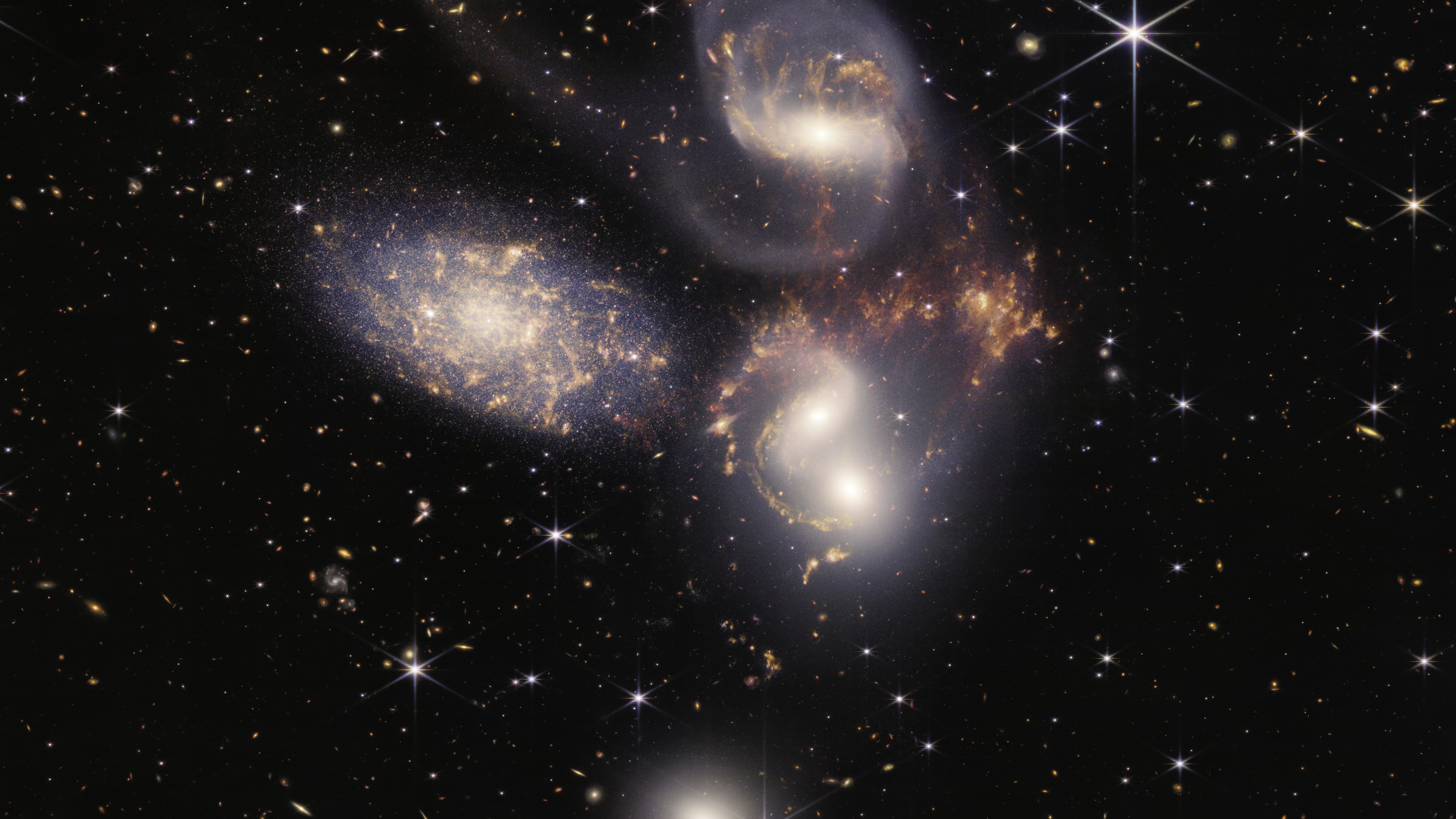 Stephan's Quintet, HCG 92, NIRCam and MIRI Composite — Desktop 4K