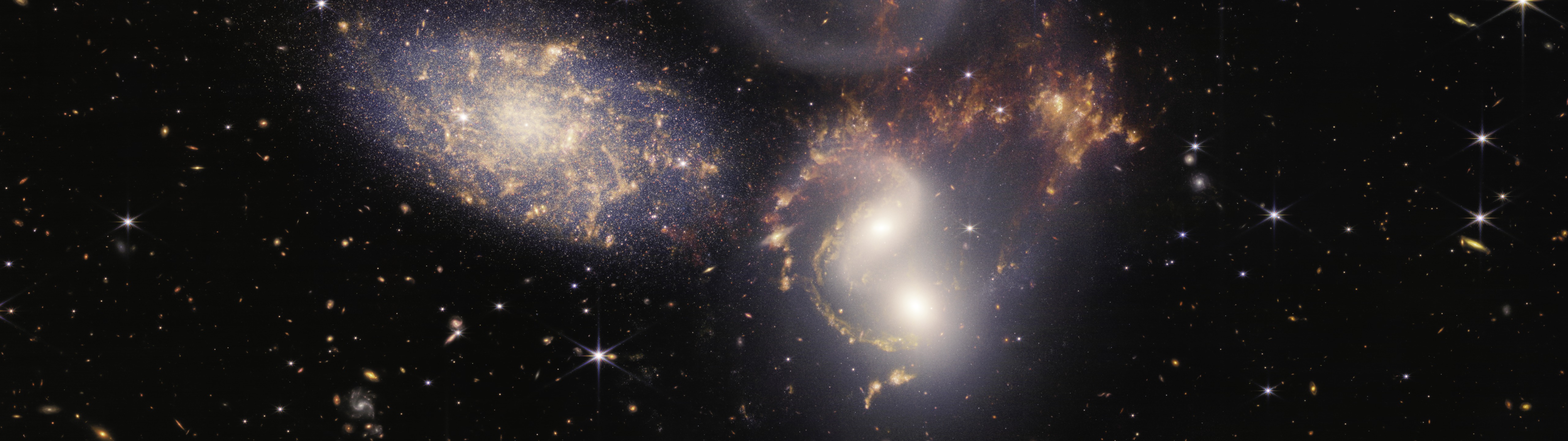 Stephan's Quintet, HCG 92, NIRCam and MIRI Composite — Super Ultrawide